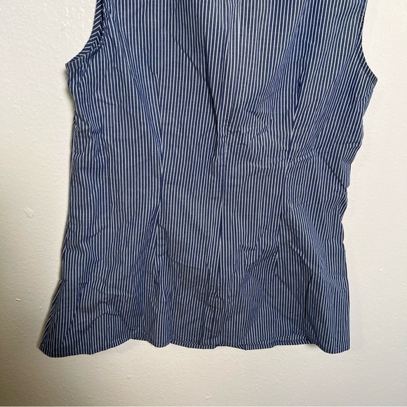 Banana Republic Striped Side Ruffle Sleeveless Blouse - Picture 10 of 12